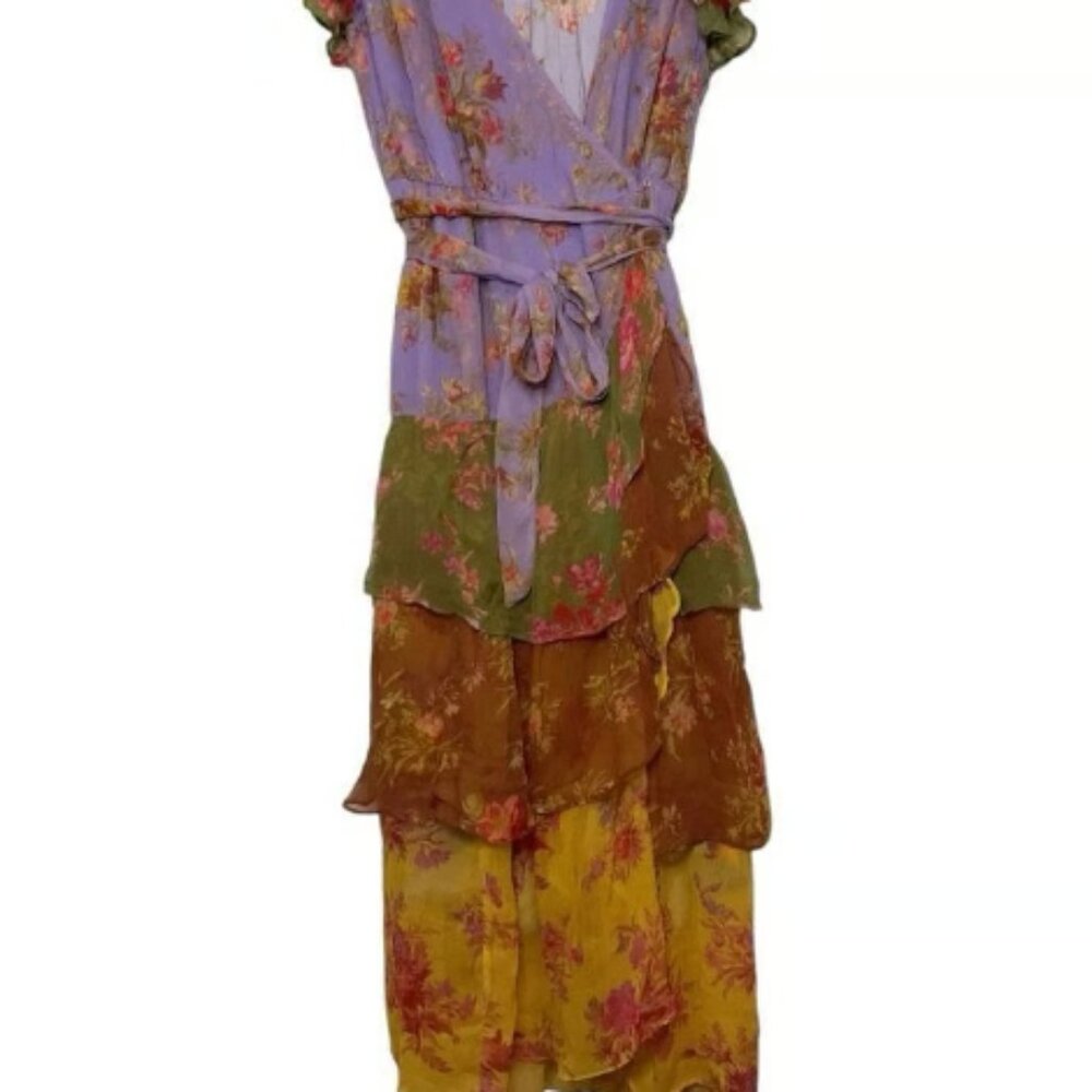 Sundance Elvie Garden Dress - Maxi Flowy Boho Ruffle Romantic Flattering! NWT